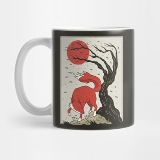 Fox Red Sun Foxes Japanese Style Art Painting Mug